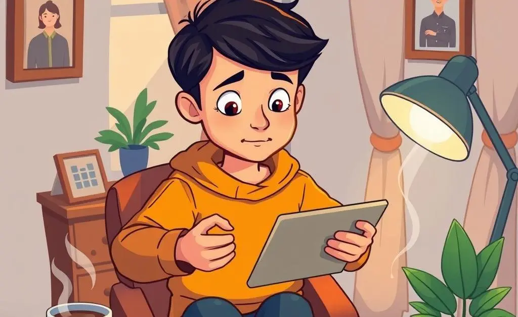 A person using a tablet for budgeting at a home desk