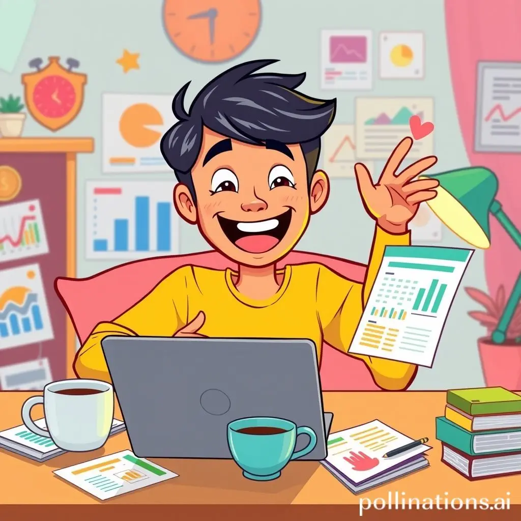 Person happily organizing their budget on a laptop