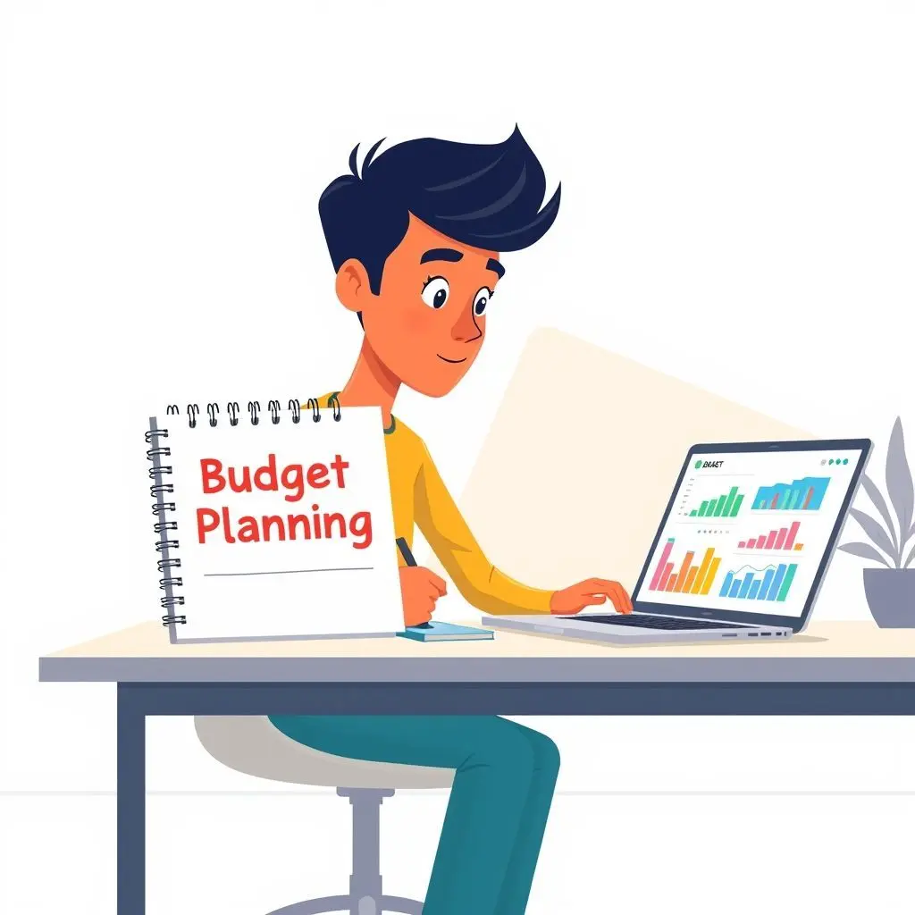 A person planning their budget at a desk
