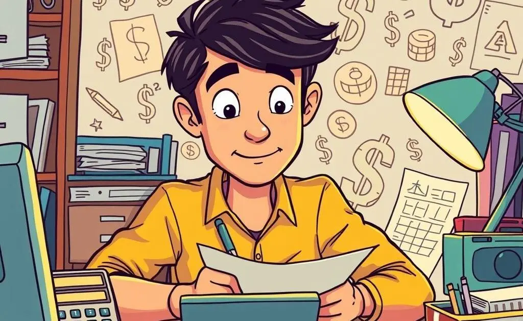 Person planning a budget with money and a calculator.