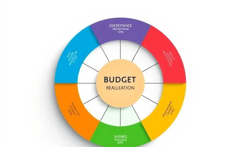 Minimalist chart showing budget reallocation with colorful sections