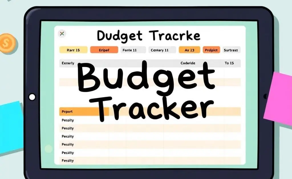 A digital budget tracker on a tablet