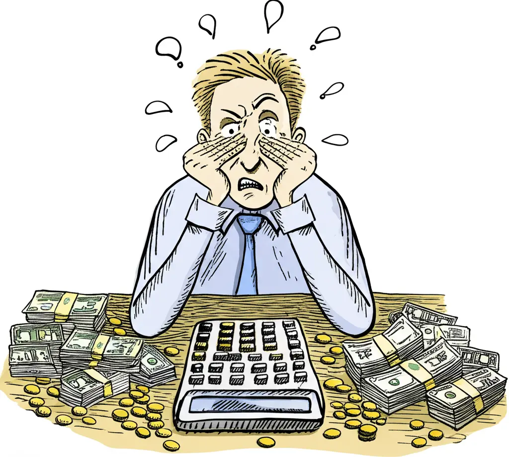 A person with a calculator budgeting their expenses