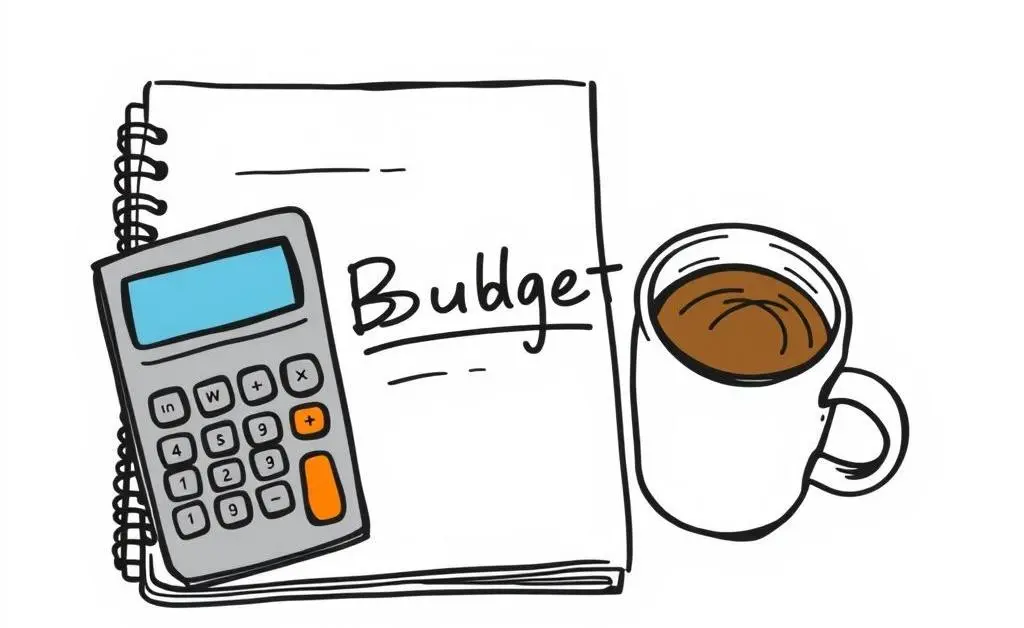 Image showing the basics of budgeting with a notebook and calculator