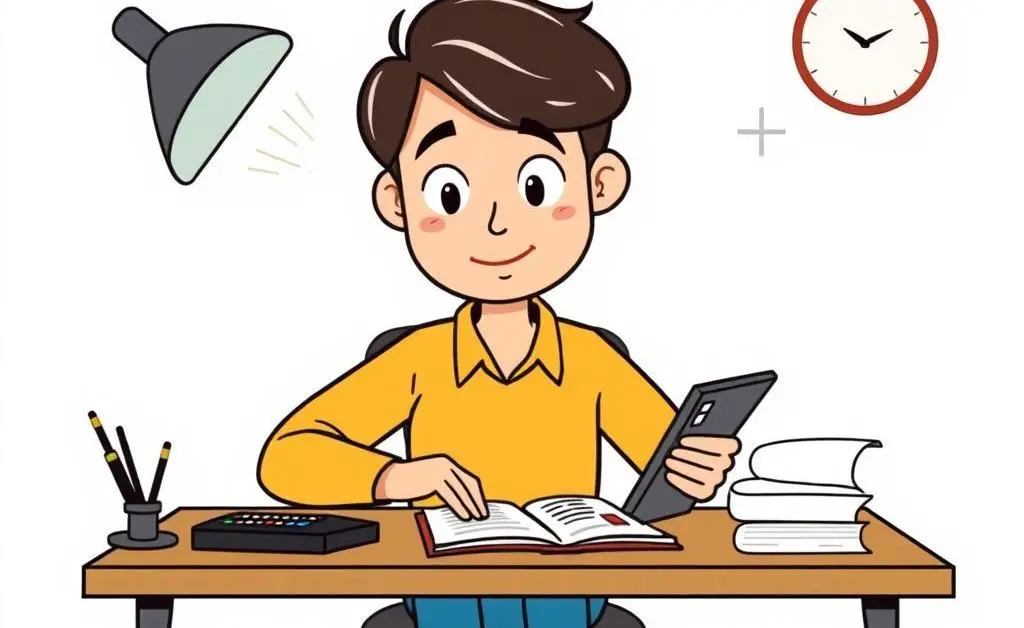 A person planning their budget with a notebook and calculator.