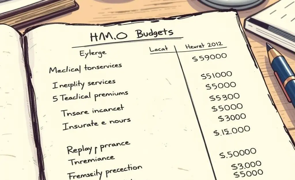 A budget sheet focusing on HMO costs