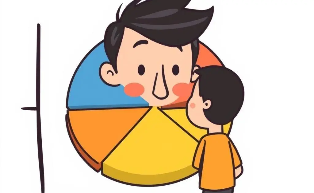 A person looking at a pie chart, symbolizing budgeting.