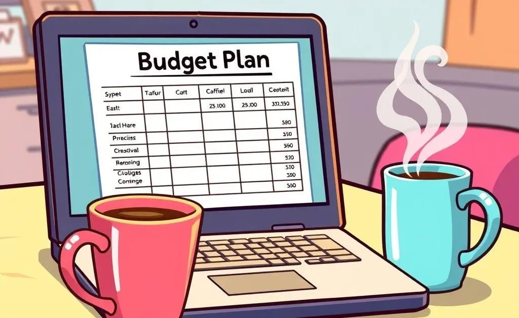 Budget plan open on a laptop