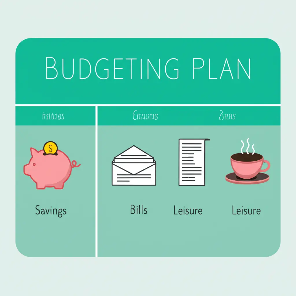 Illustration of a simple budgeting plan