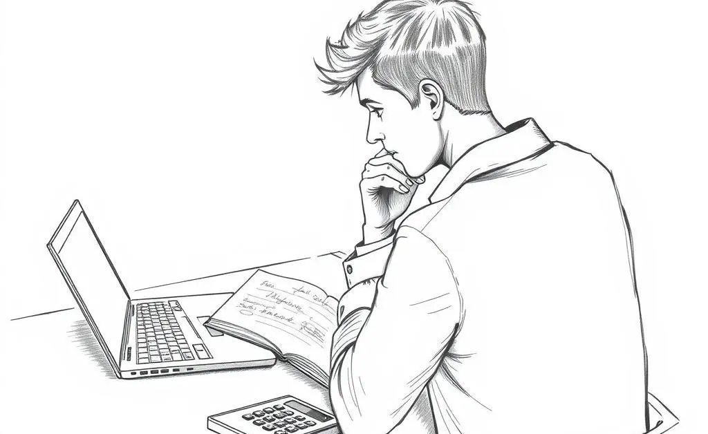 Person budgeting at desk