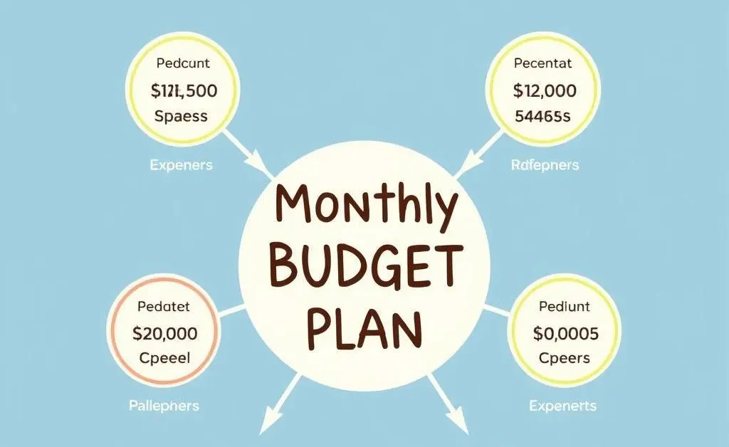 Diagram of a monthly budget plan