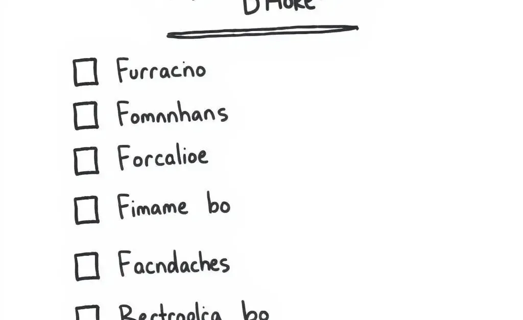 Checklist with different forex broker names
