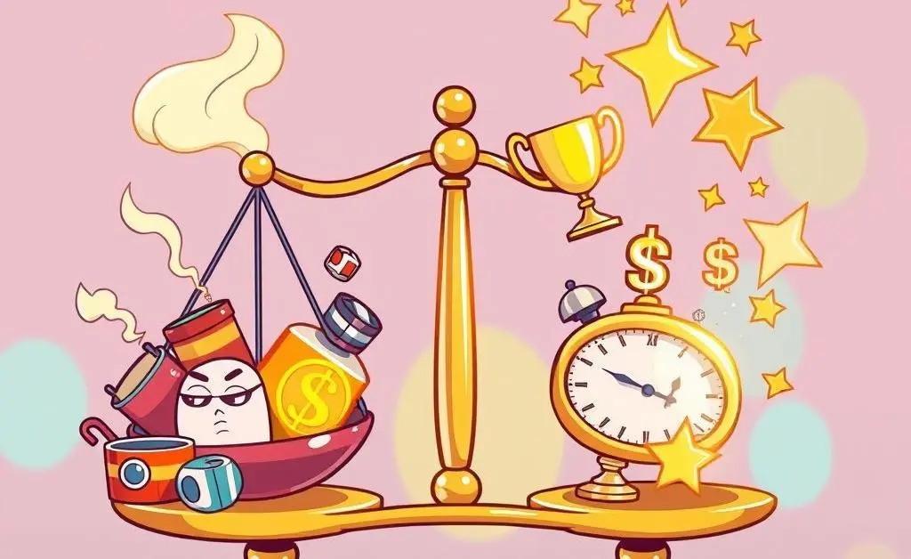 Scale balancing burnout and success indicators.