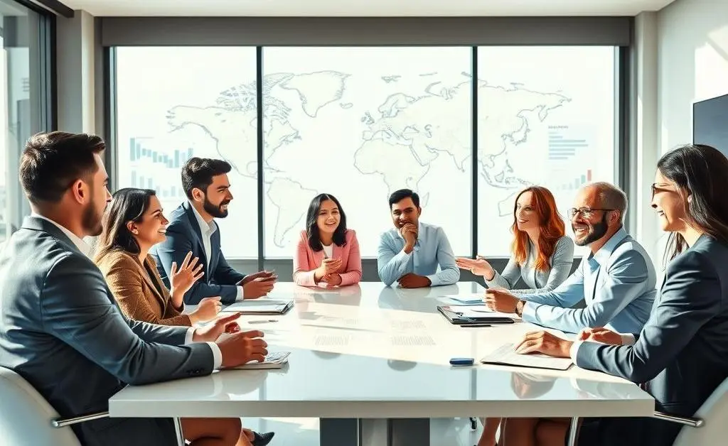 Business meeting about trade