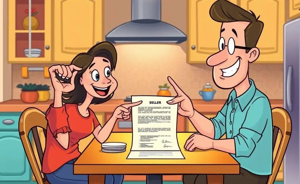 A buyer-seller discussion over real estate contract