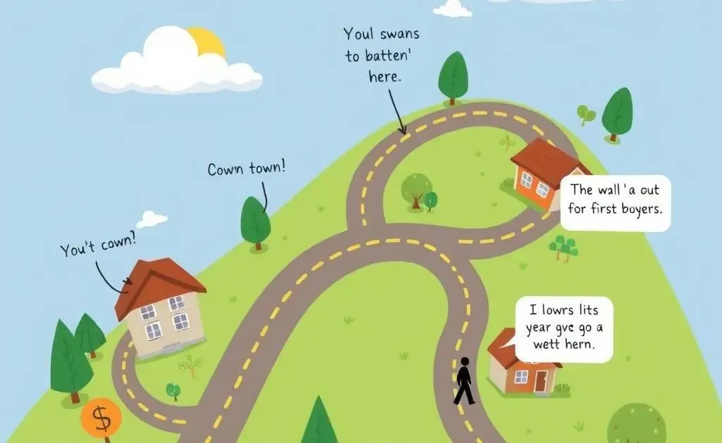 An illustration showing the emotional journey of a homebuyer with highs and lows