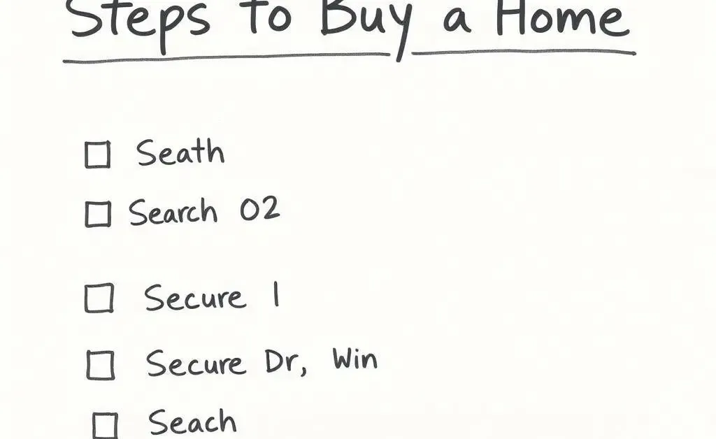 An illustrated checklist titled 'Steps to Buy a Home'