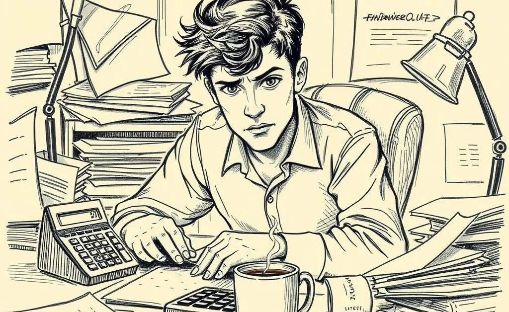 A person calculating their mortgage budget with focus and determination