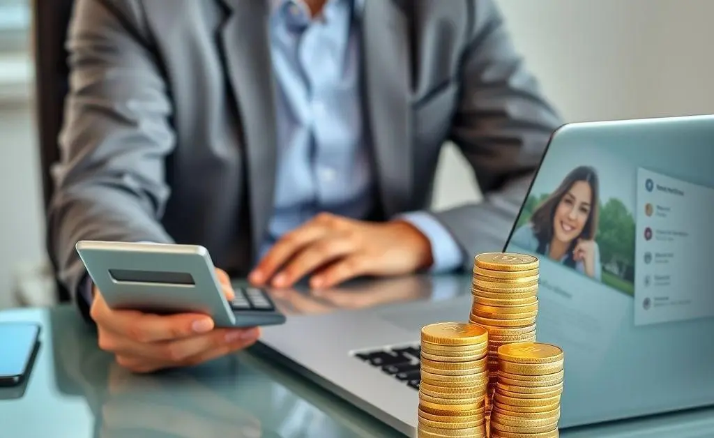 Person calculating mortgage savings