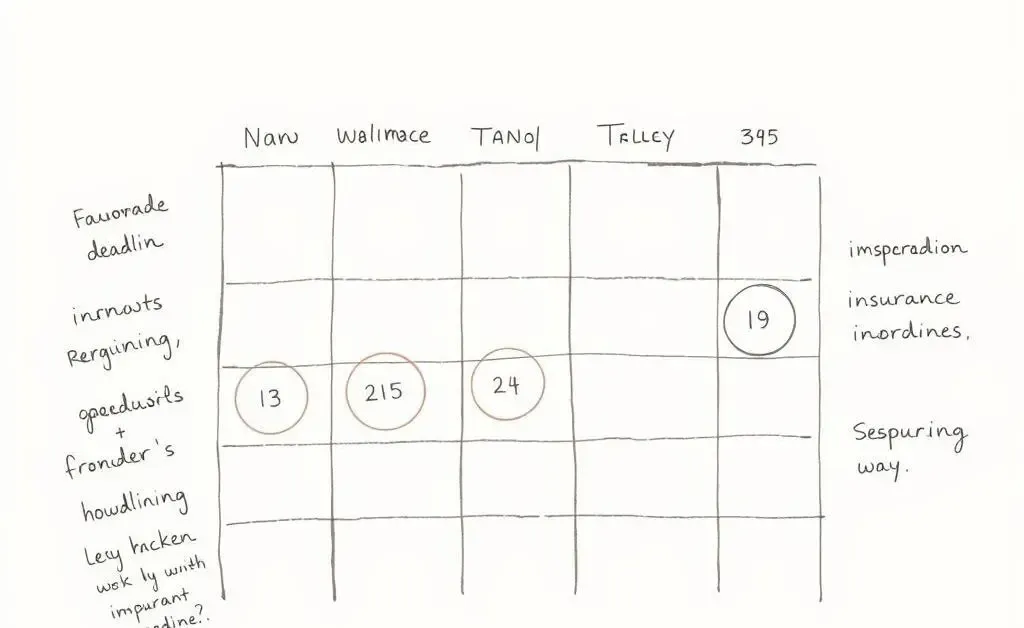 Calendar with insurance claim notes and deadlines