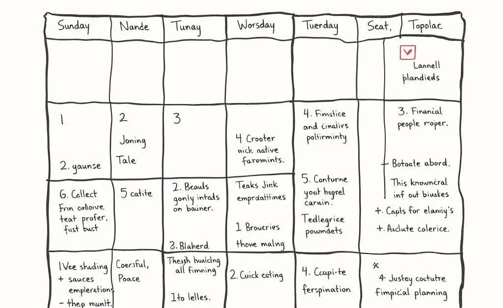 A calendar showing financial planning notes