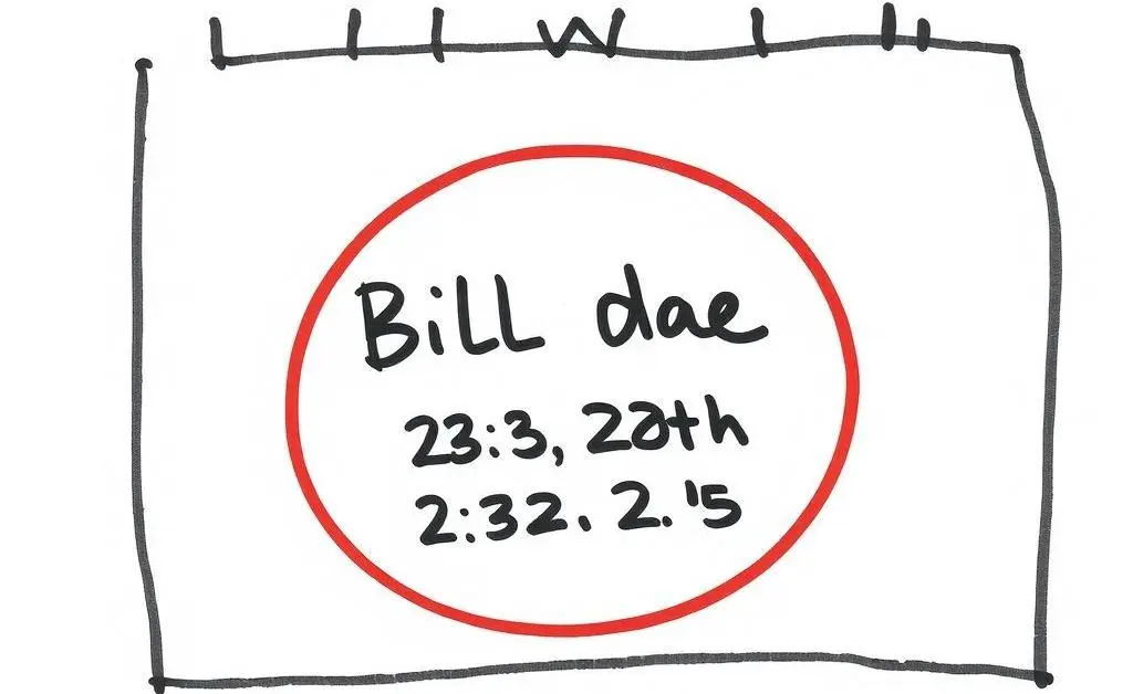 Calendar with bill payment reminder marked.