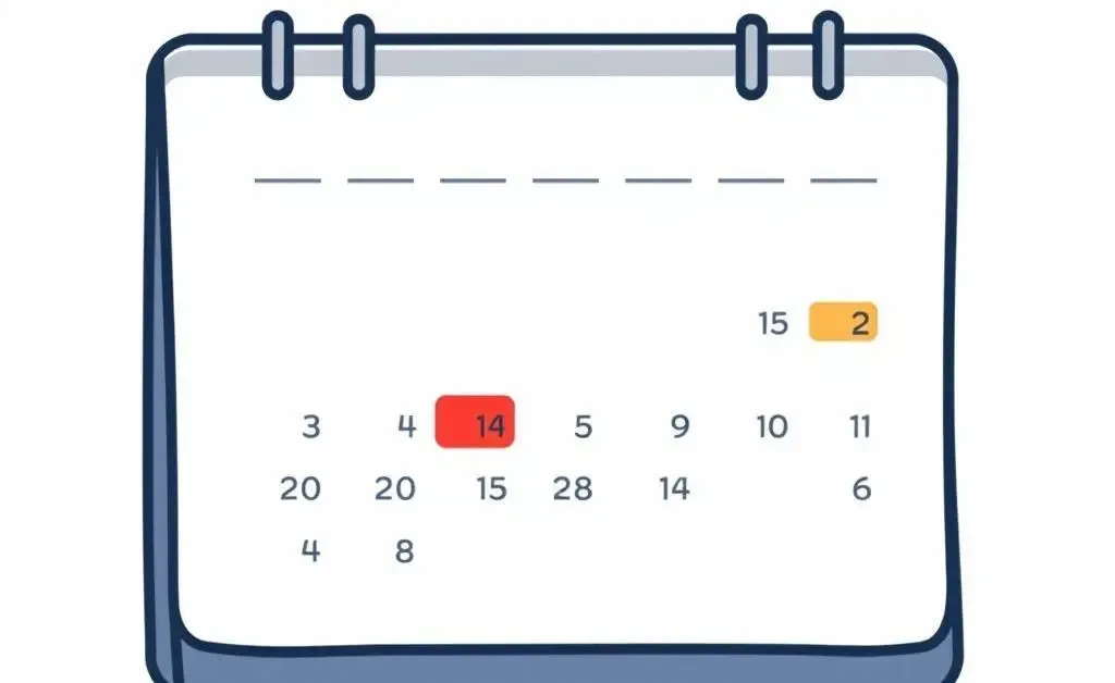 A calendar with important claim deadlines highlighted.