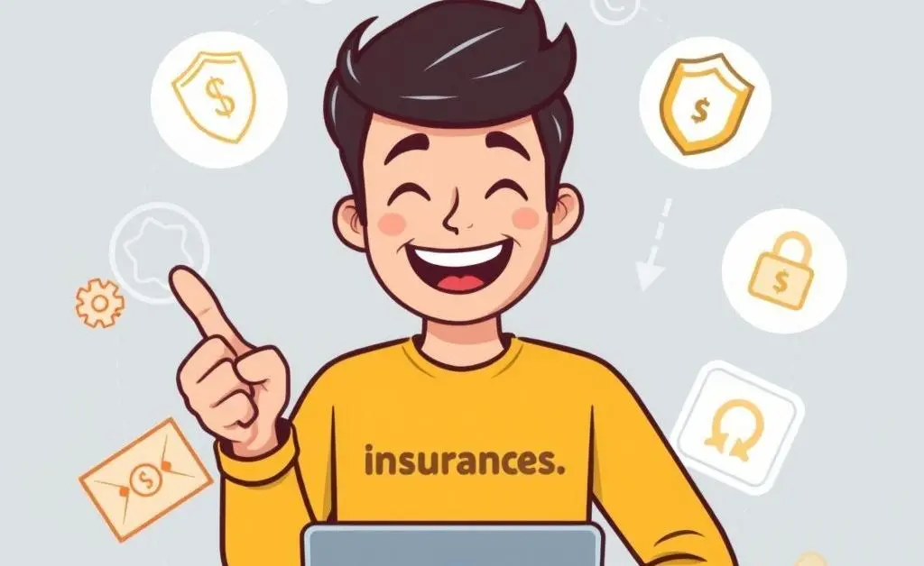 Confident buyer purchasing insurance online