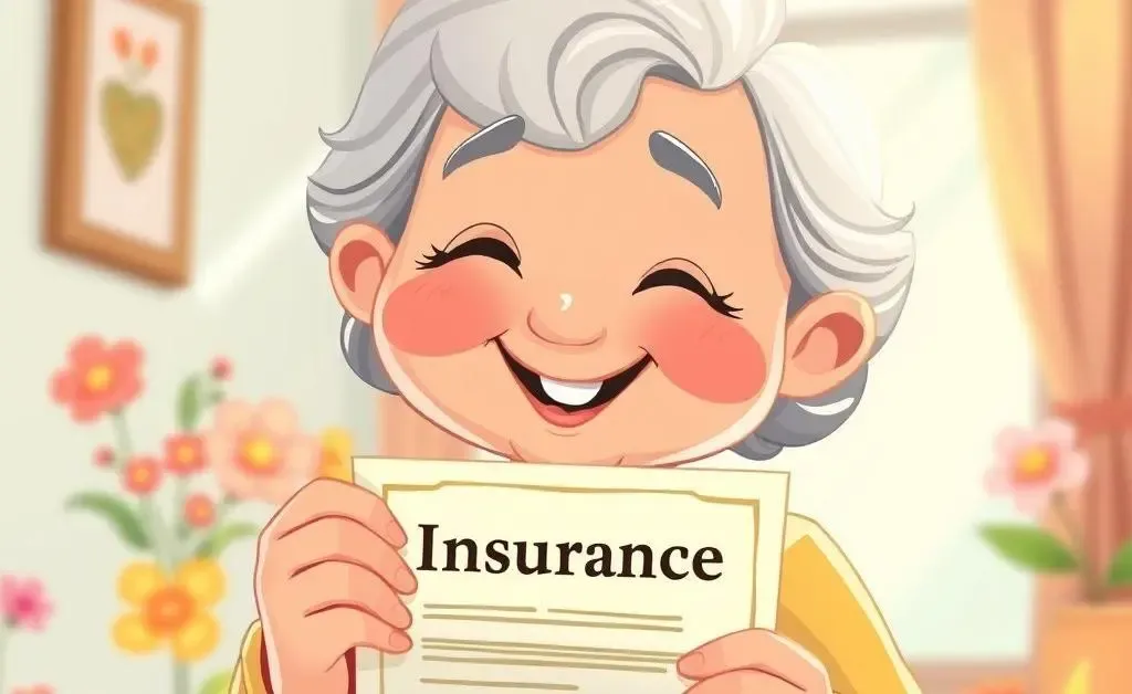 Calm senior holding an insurance document
