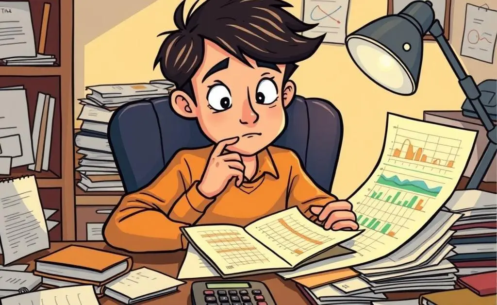 A person thoughtfully planning their budget at a desk.