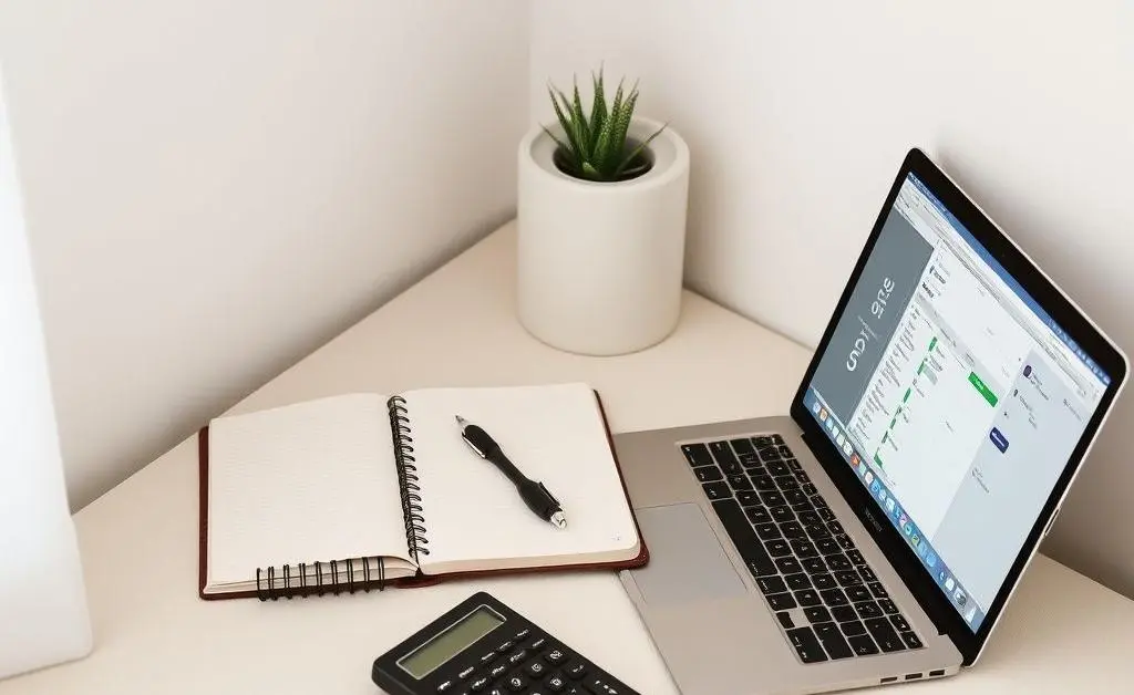 A budgeting corner with cozy minimalistic design