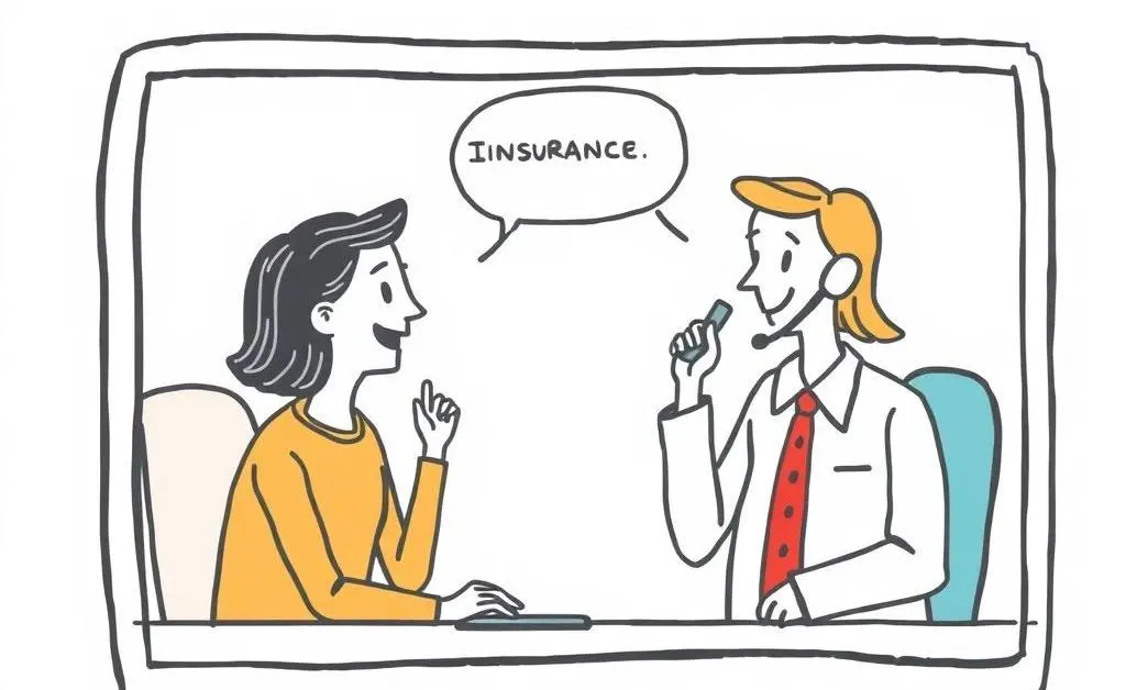 A friendly conversation between a person and an insurance agent over the phone.