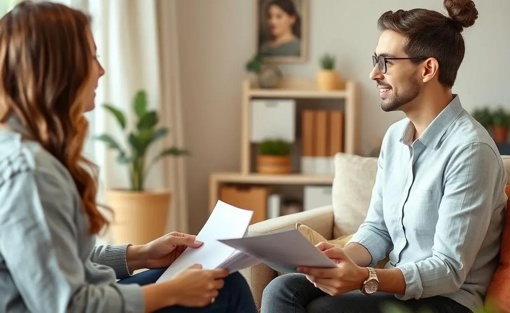 An illustration of a calm home conversation