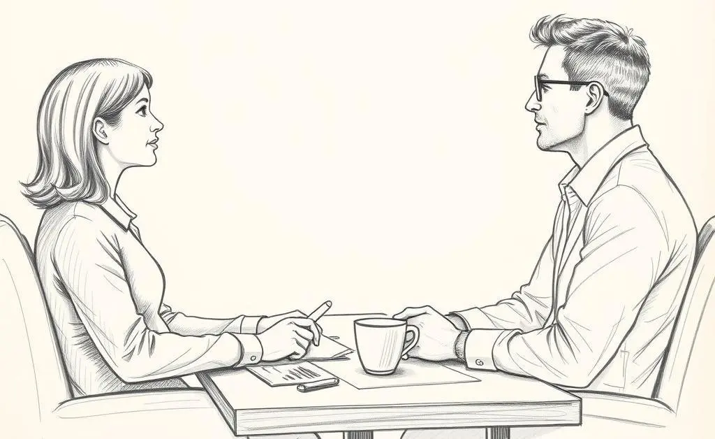 Calm conversation with a financial advisor