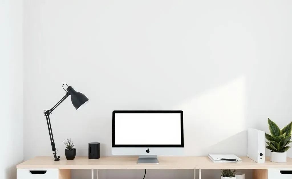 A minimalist and tidy workspace showing calm and focus.