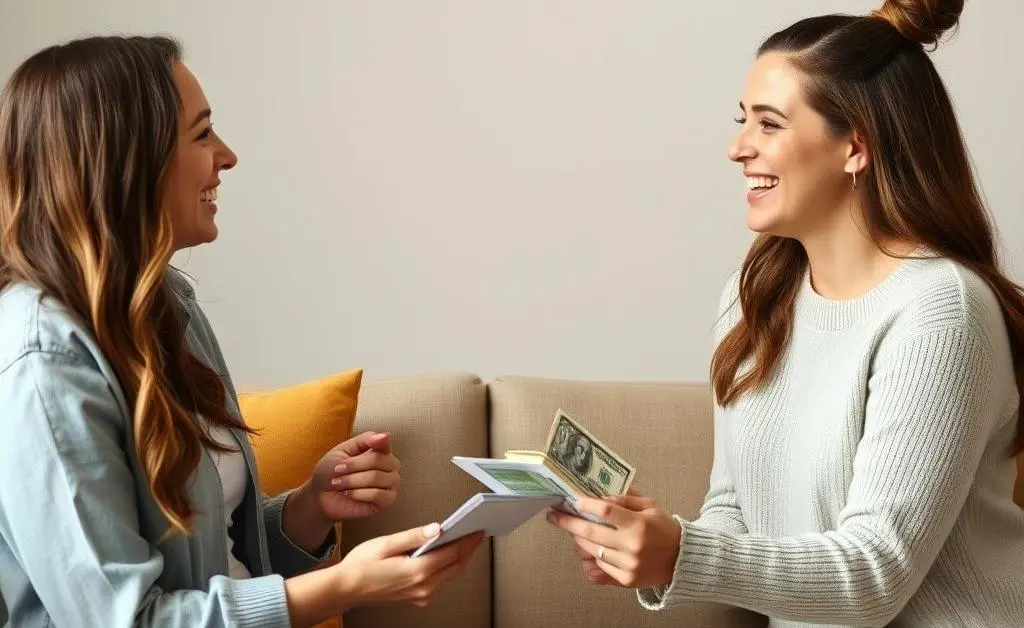 Friends discussing finances in a relaxed setting