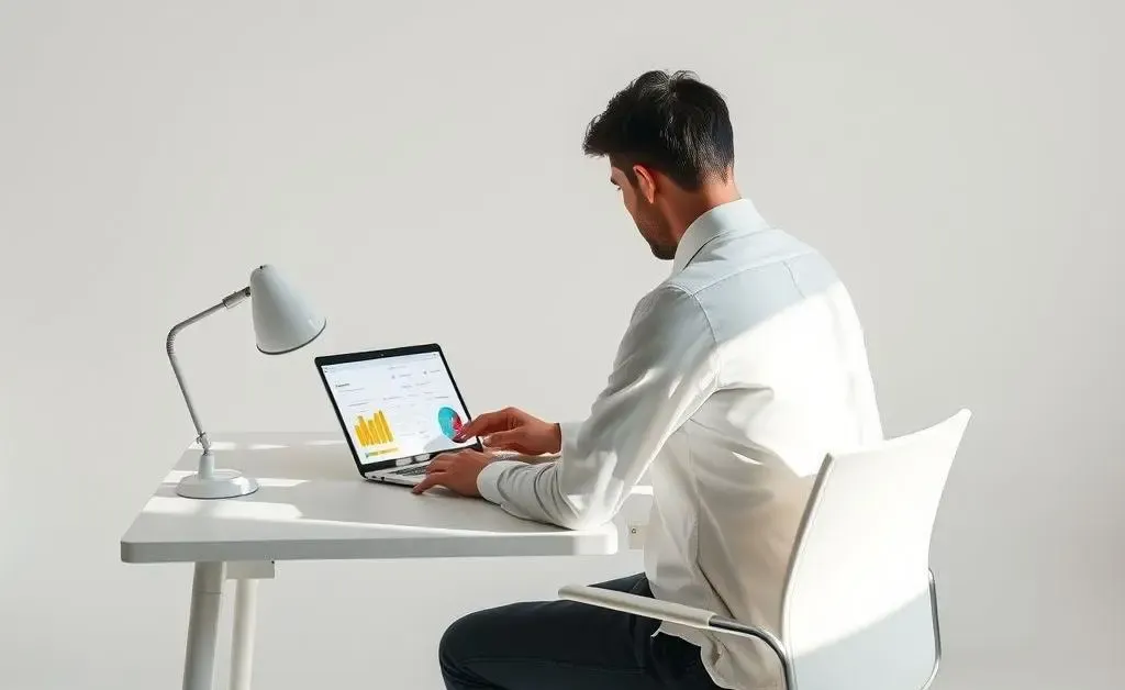 Person planning finances at a desk with a laptop