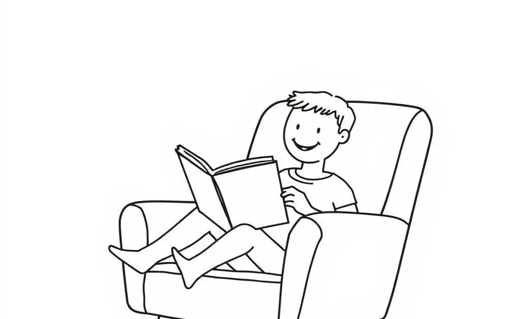 Reading an investment book in a comfy chair