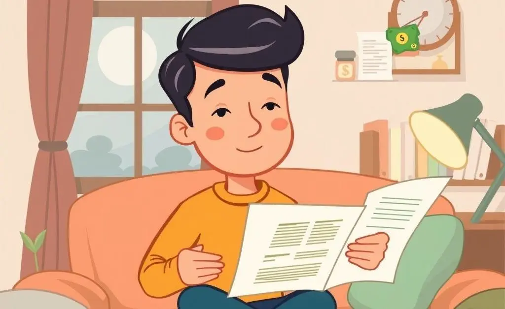 Planning finances calmly in a cozy setting