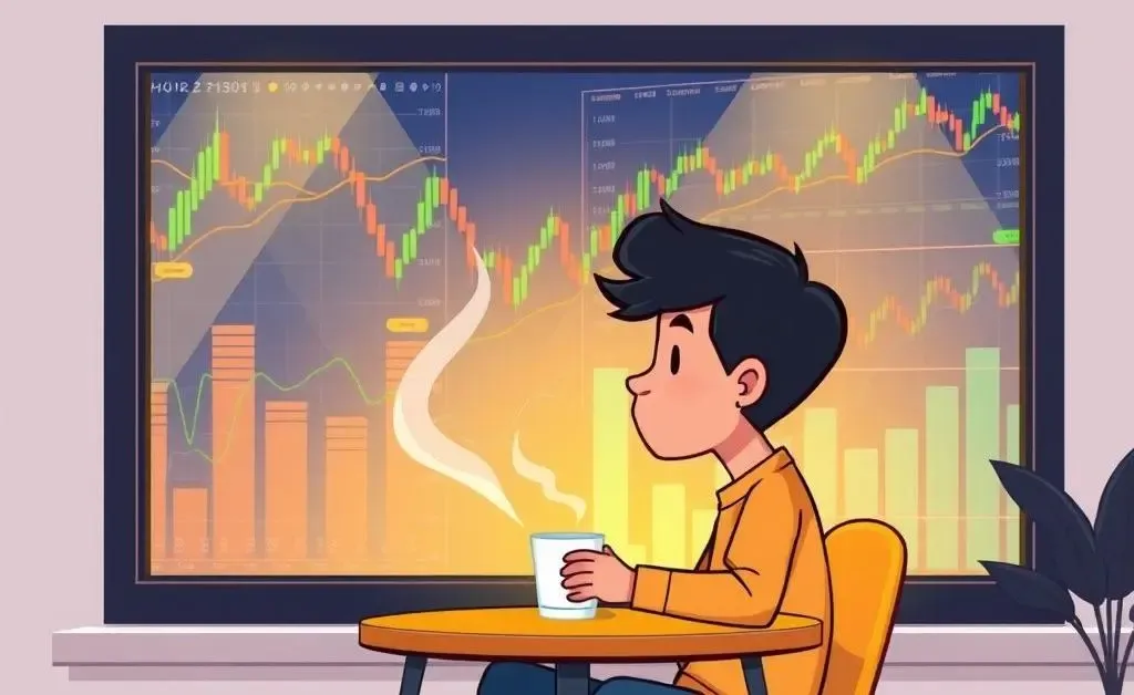 Calm investor reviewing charts