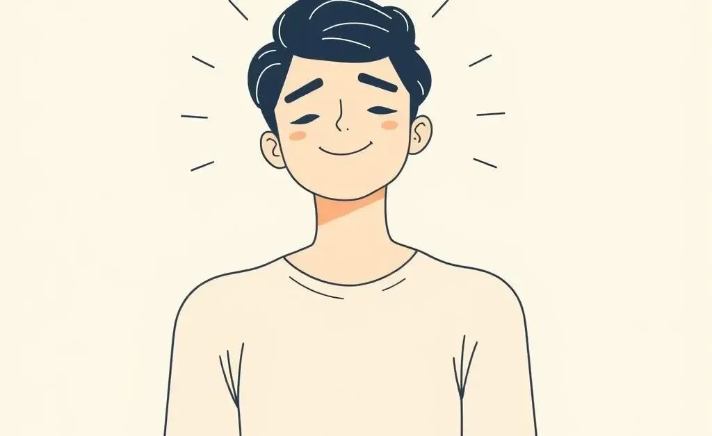 Minimalist image of a person feeling calm and confident about their savings and investments.