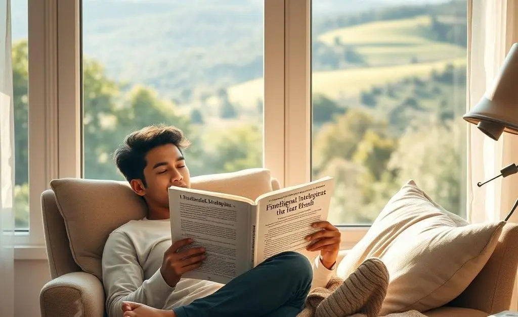 A person reading about smart investing