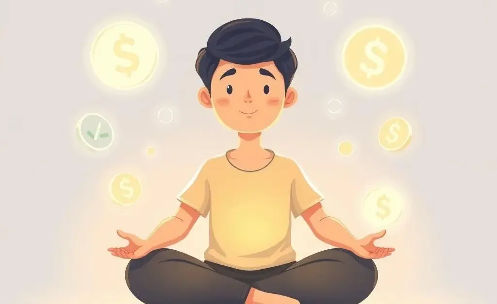 A serene person thinking about investments