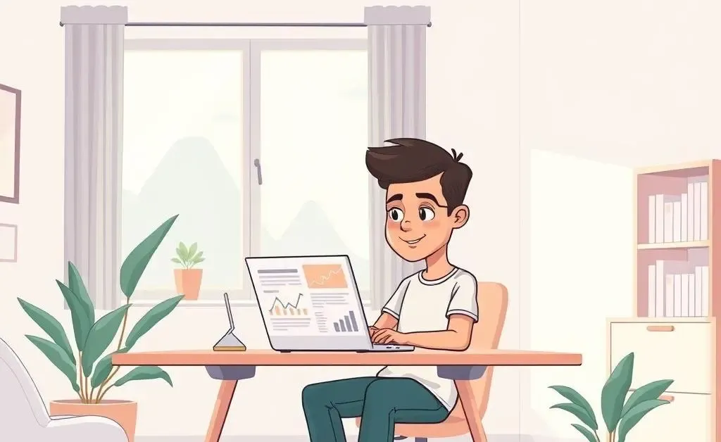 Person browsing financial news on a laptop.