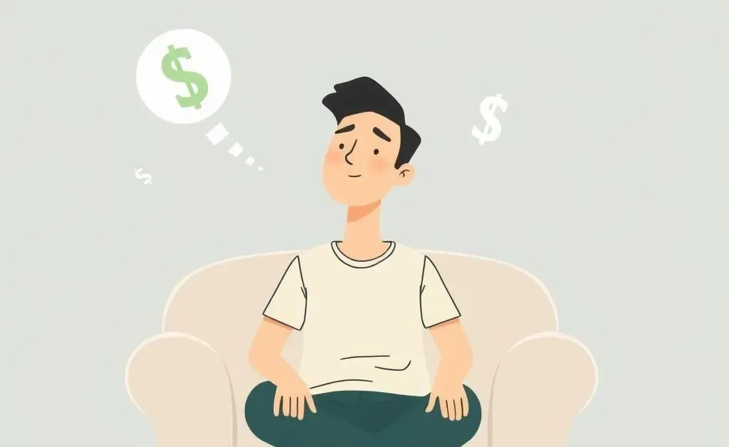 Person thinking about investments with dollar signs