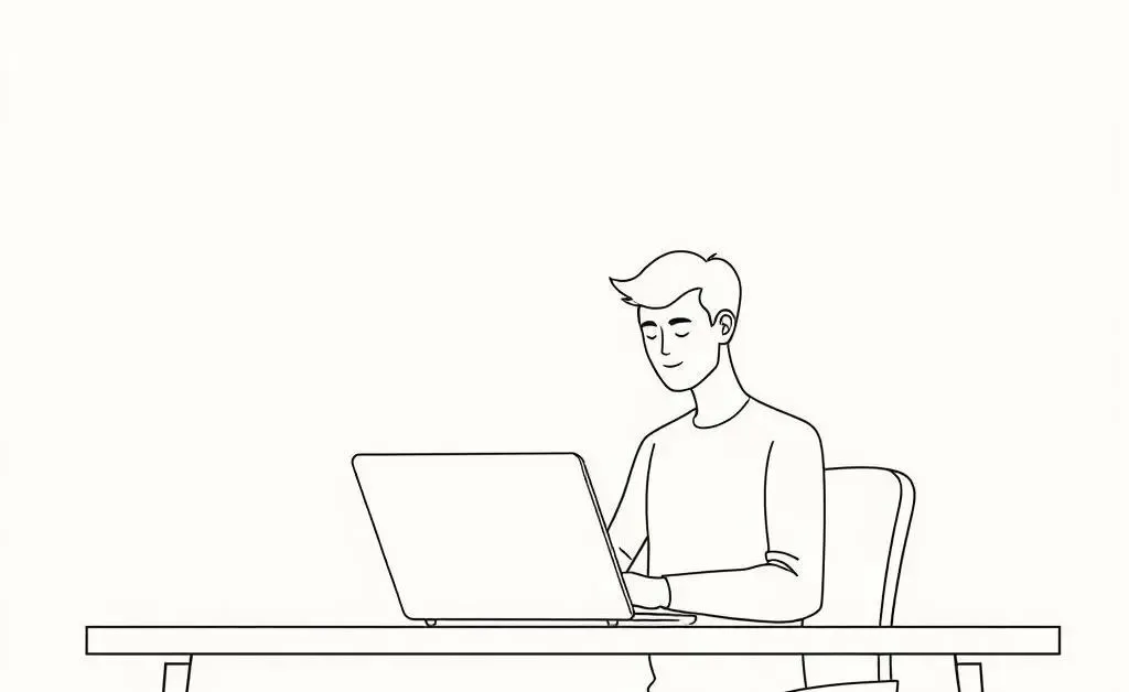 Someone calmly investing with a laptop