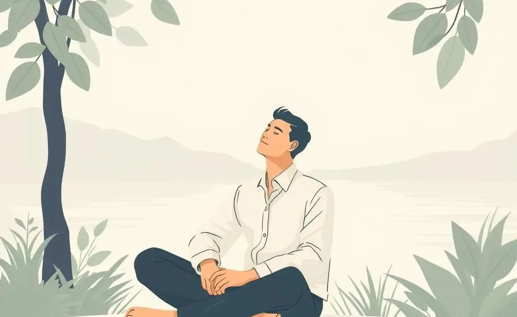 Investor in a calm, serene setting