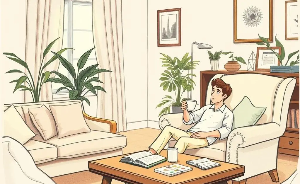 A calm living room setting