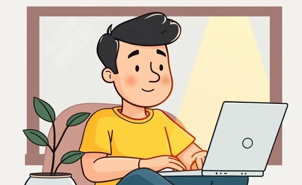 Person calmly investing online