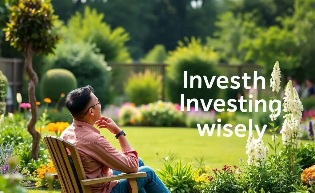A peaceful scene with someone thinking about investing in a garden